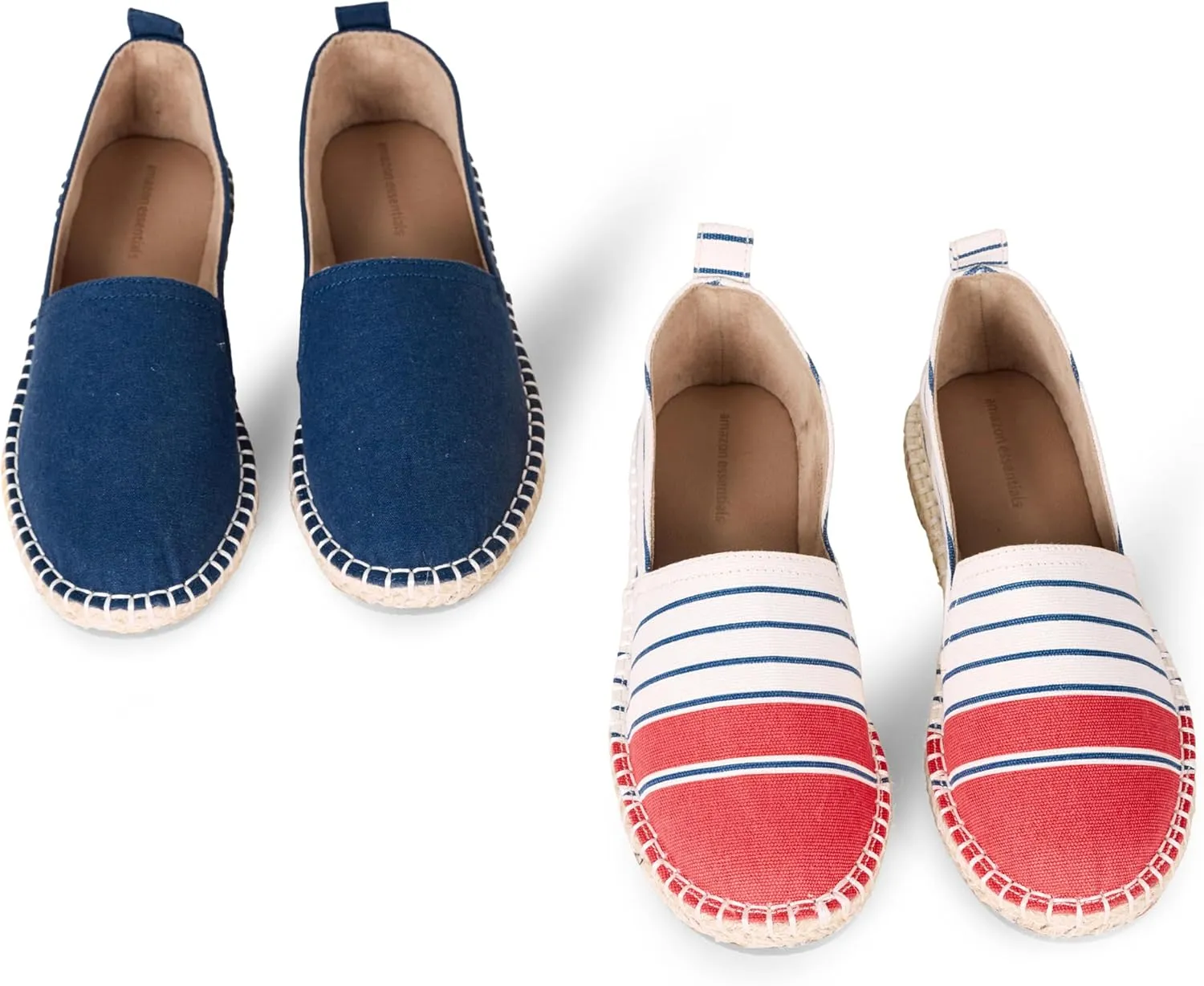 Amazon Essentials Women's Espadrille Flats, Pack of 2