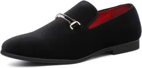 ByErz Men's Luxury Penny Loafer Slip-On Velvet Shoes Party Dancing Shoes Suede Wedding Shoes