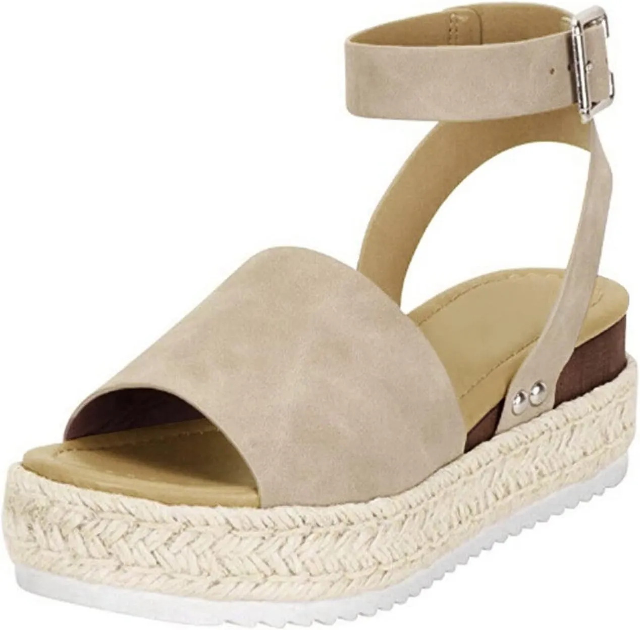 Cathalem Sandals For Women Casual Summer Open Toe Platform Sandals Espadrille Comfortable Sandal Shoes