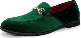 CMM Men's Velvet Slip On Loafers Shiny Metallic Slipper Loafers Luxury Dress Shoes Nightclub Party