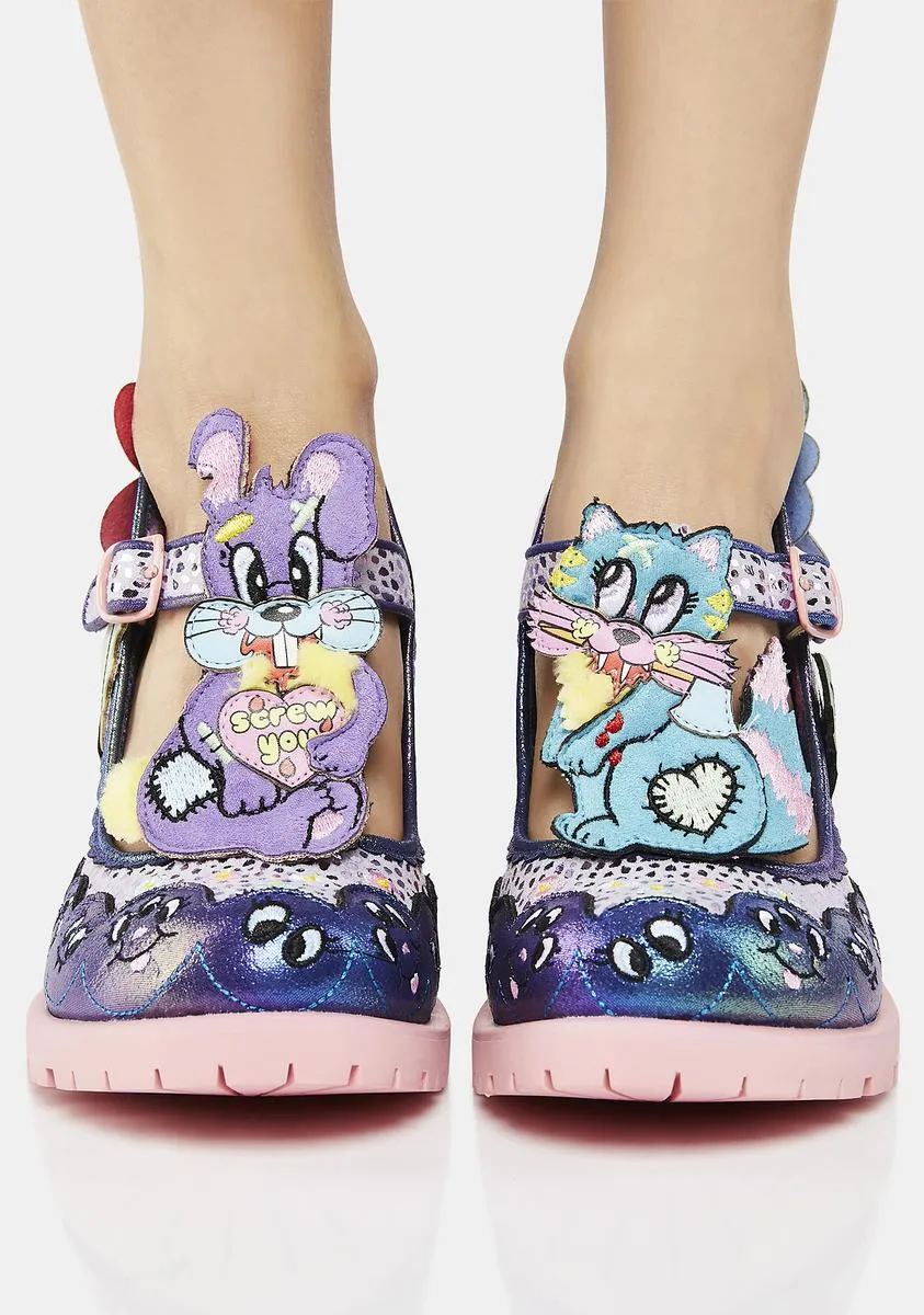 Evil Daisy Block Heels