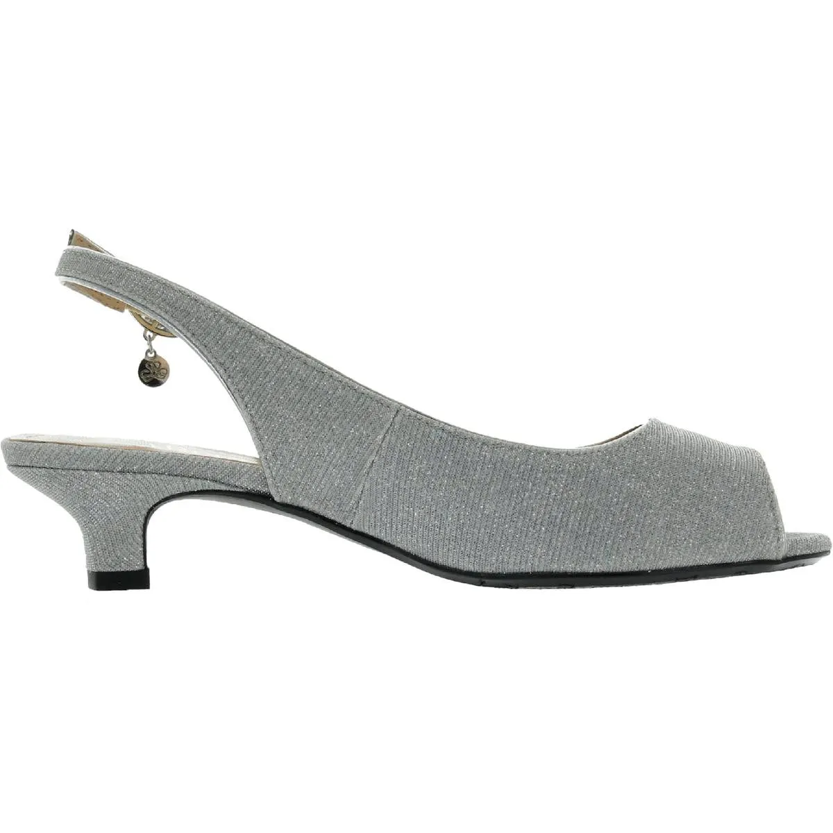 J.Renee Womens Jenvey Metallic Slingback Kitten Heels