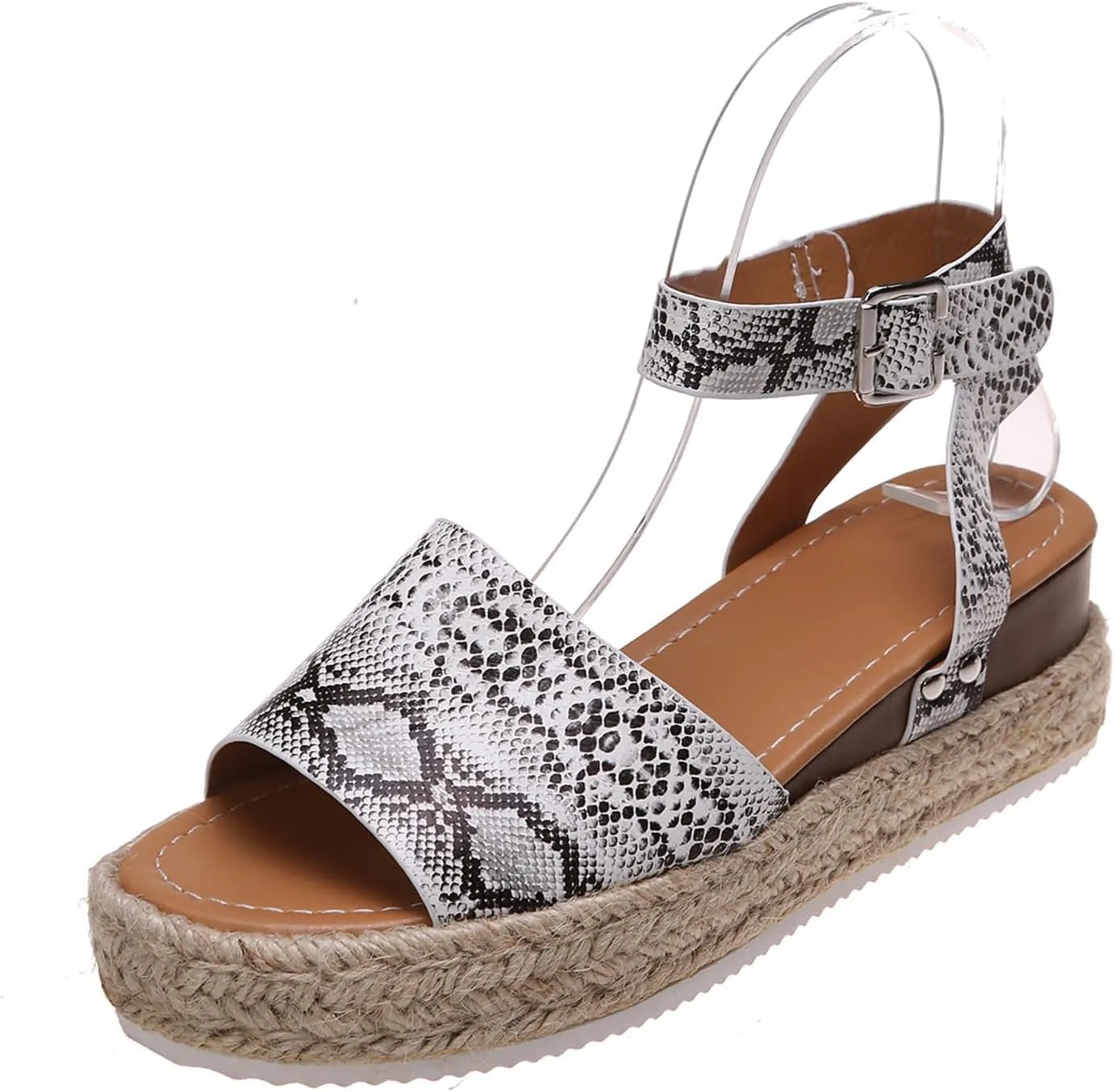 Ladmiple Sandals for Women Dressy Summer,Women's 2023 Espadrilles Wedge Platform Sandals Ankle Buckle Open Toe Sandals