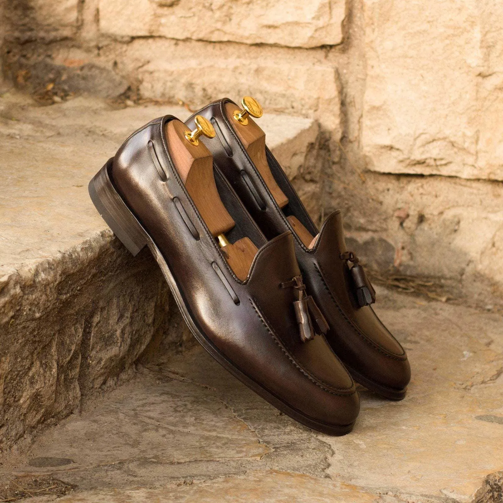 Loafer-Painted Calf, Box Calf, Dark Brown
