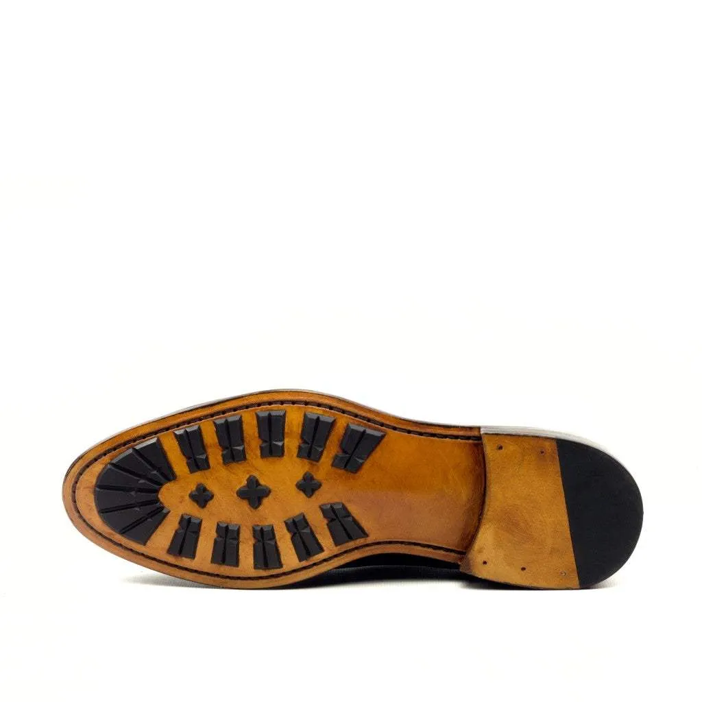 Loafer-Painted Calf, Suede, Red, Blue