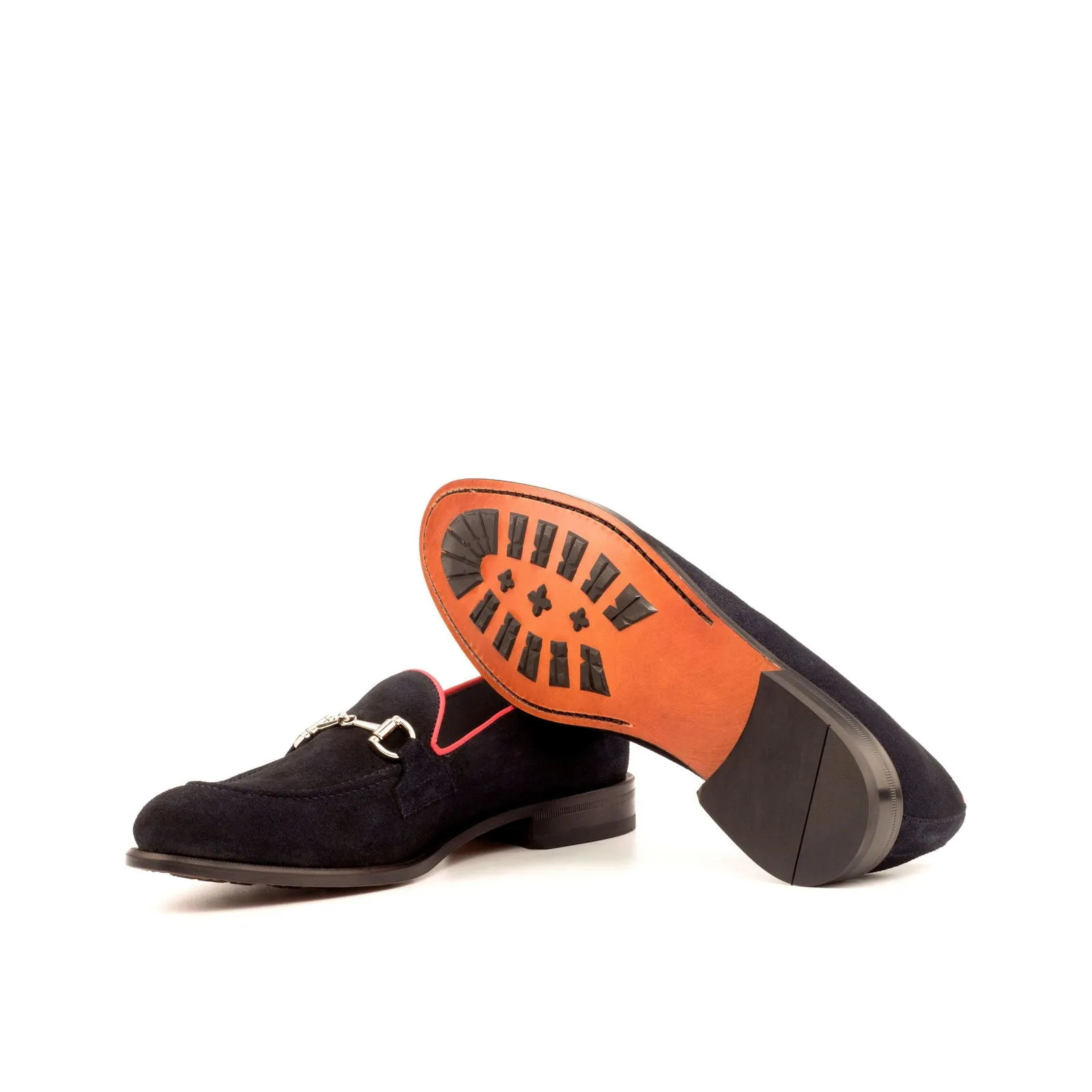 Loafer-Painted Calf, Suede, Red, Blue