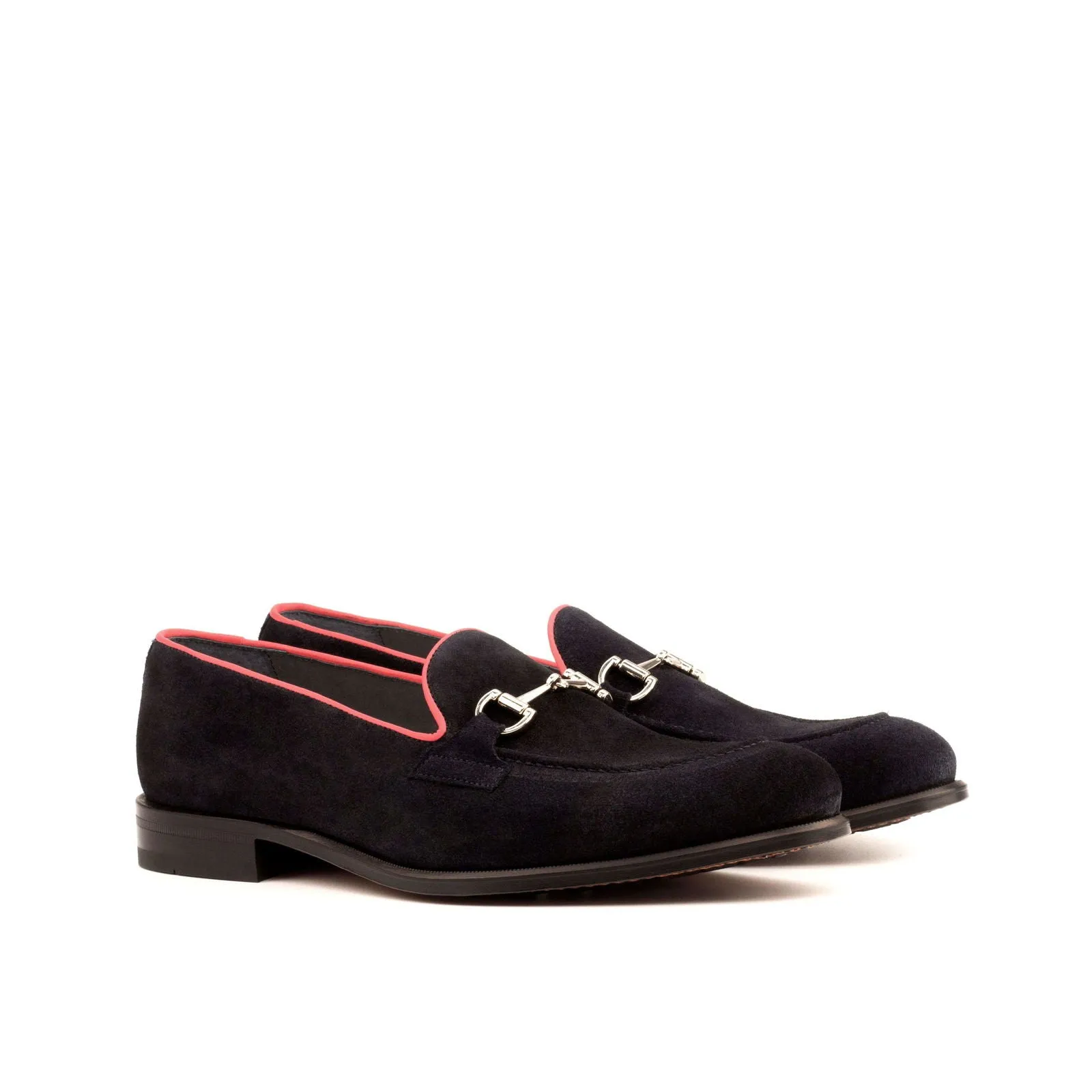 Loafer-Painted Calf, Suede, Red, Blue