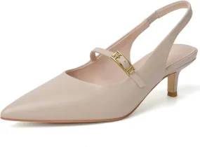 Mostrin Kitten Heels for Women Slingback Heels Pointed Closed Toe Heels Slip On Dress Pumps Shoes Low Women's Pumps for Dating Party Working