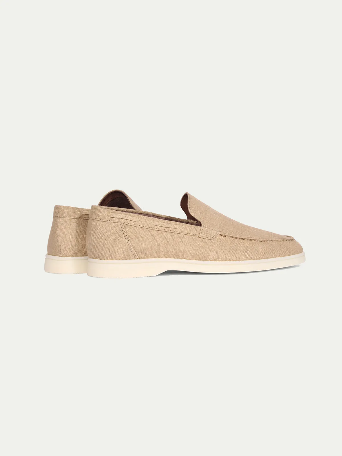 "Beige" - Linen Yacht Loafers