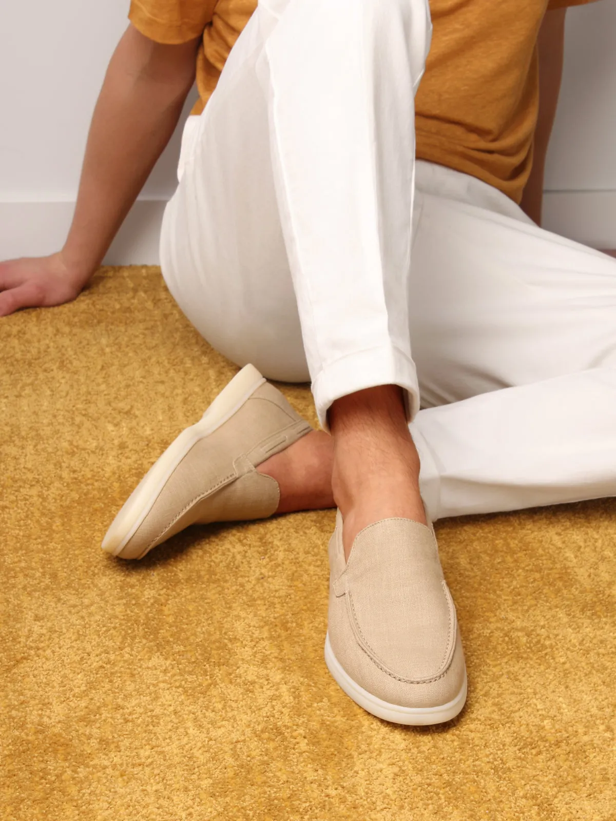 "Beige" - Linen Yacht Loafers