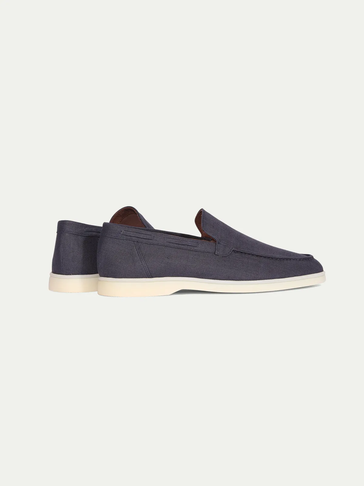 "Navy" - Linen Yacht Loafers