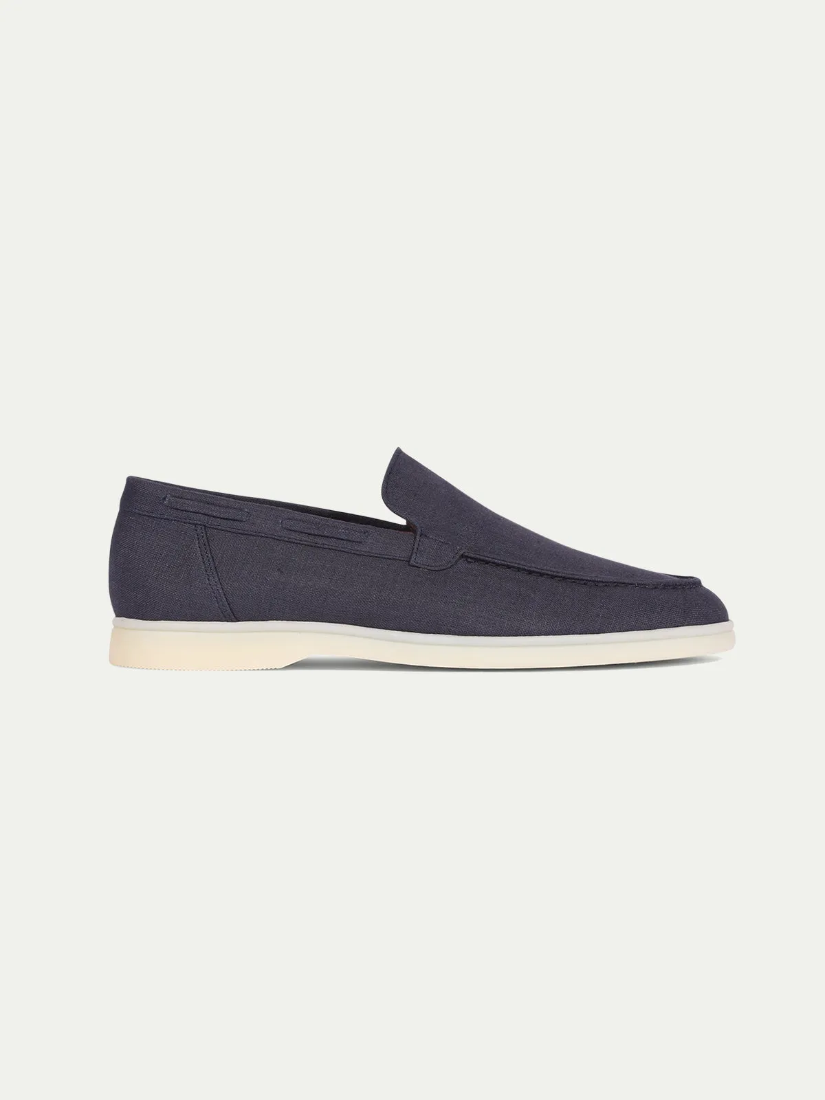 "Navy" - Linen Yacht Loafers