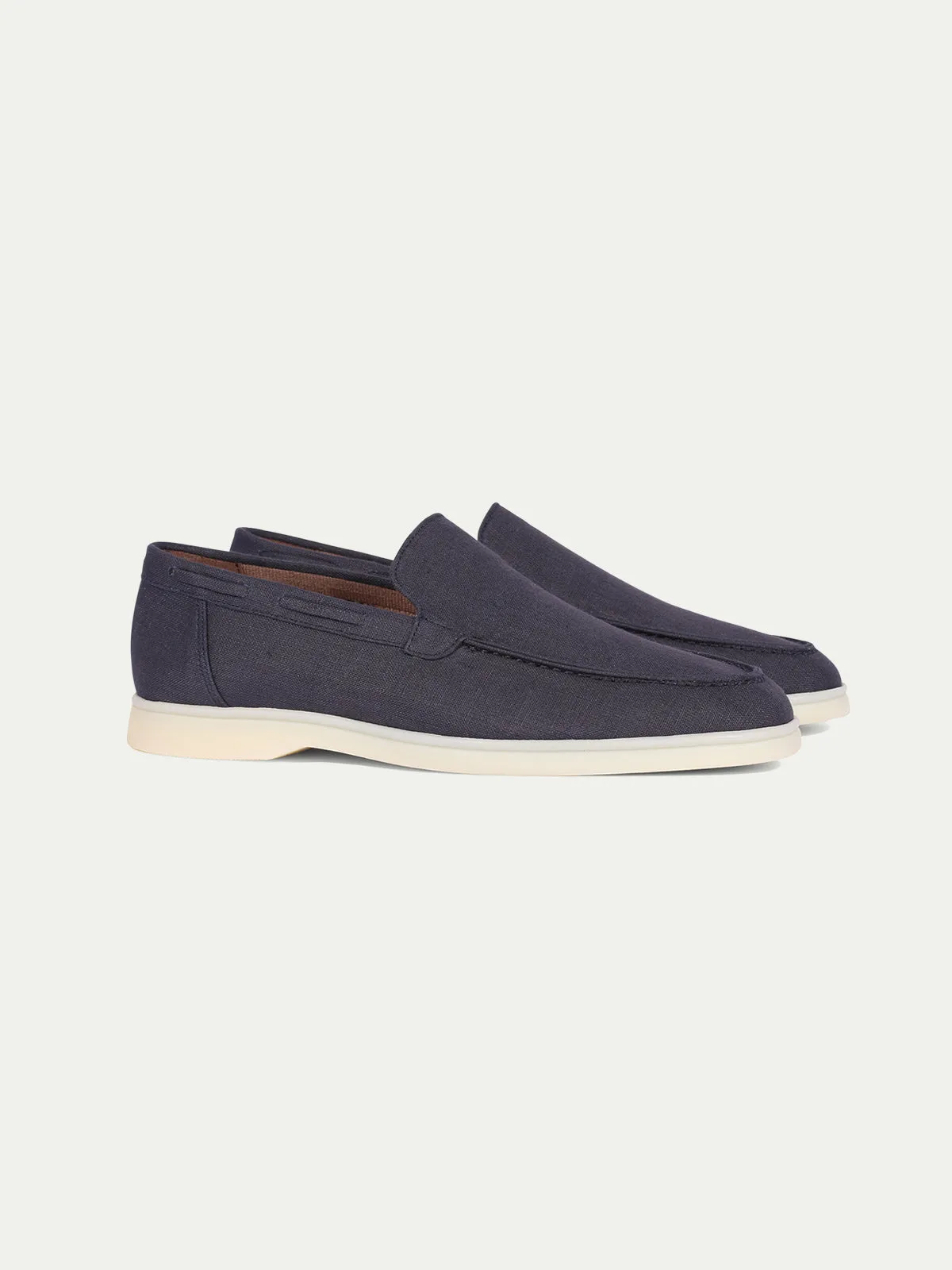"Navy" - Linen Yacht Loafers