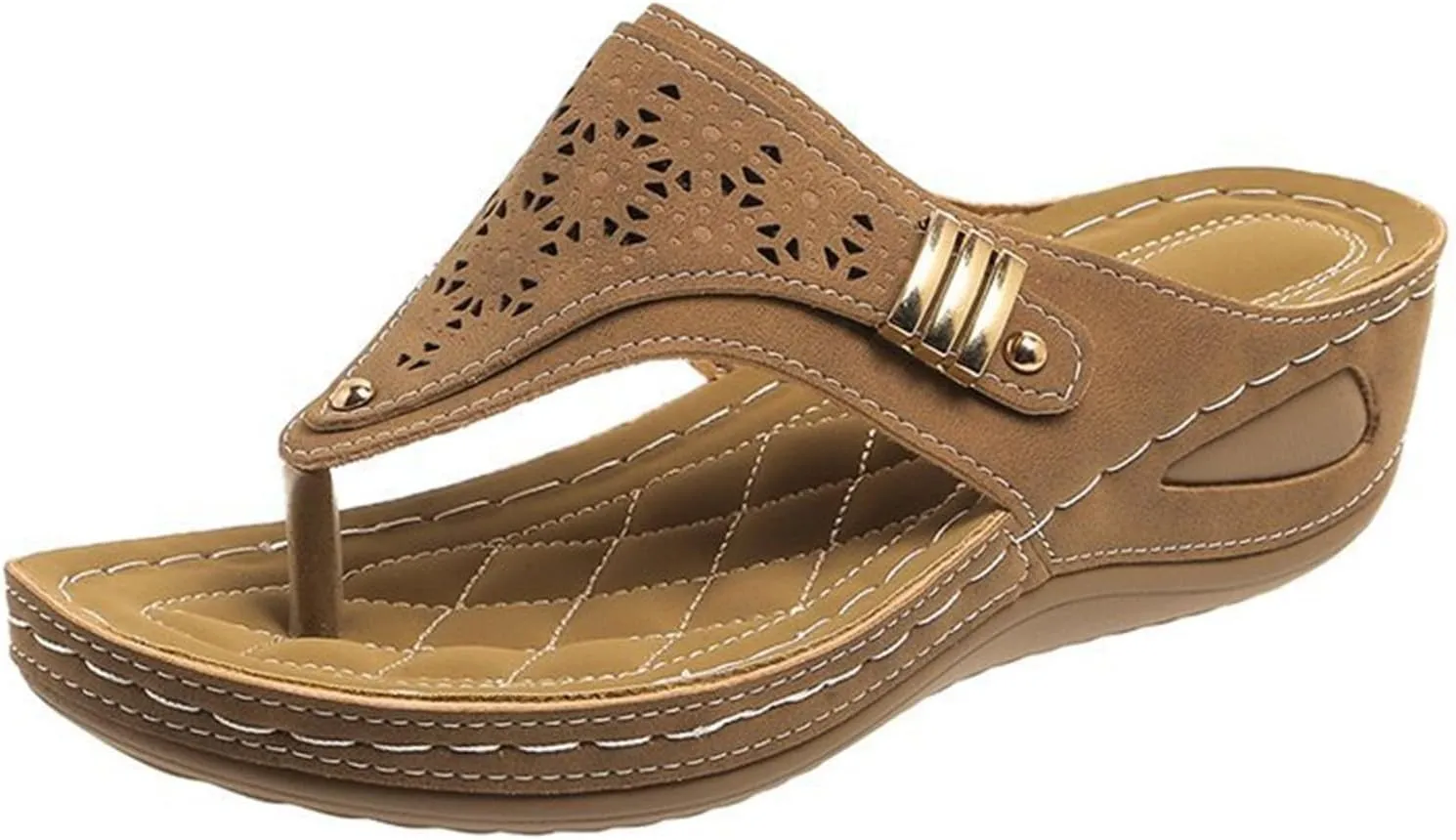 Sandals Women Dressy Wedge Sandals Arch Support Comfort Walking Orthopedic Slippers Summer Orthotic Thong Flip Flops