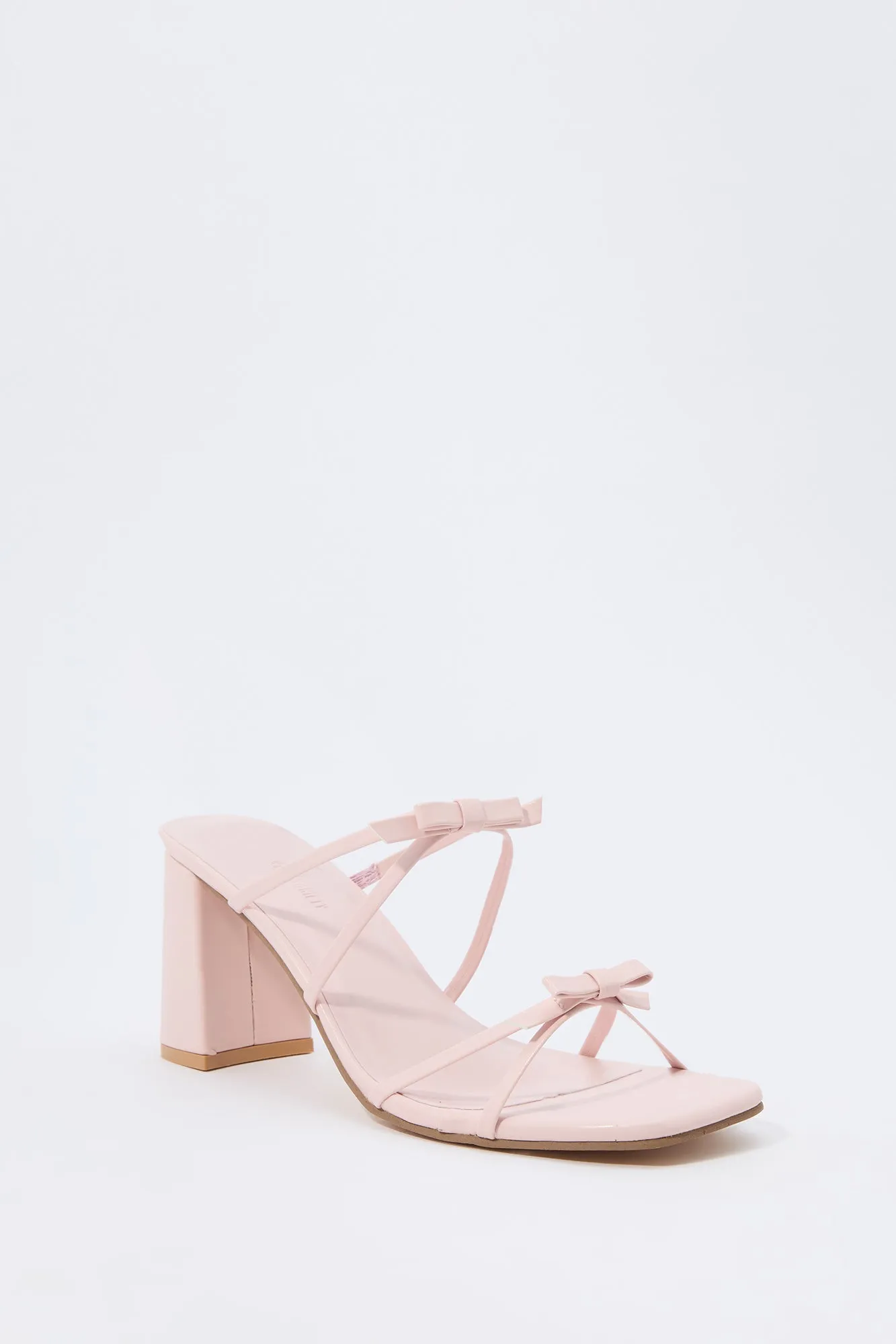 Strappy Bow Block Heels