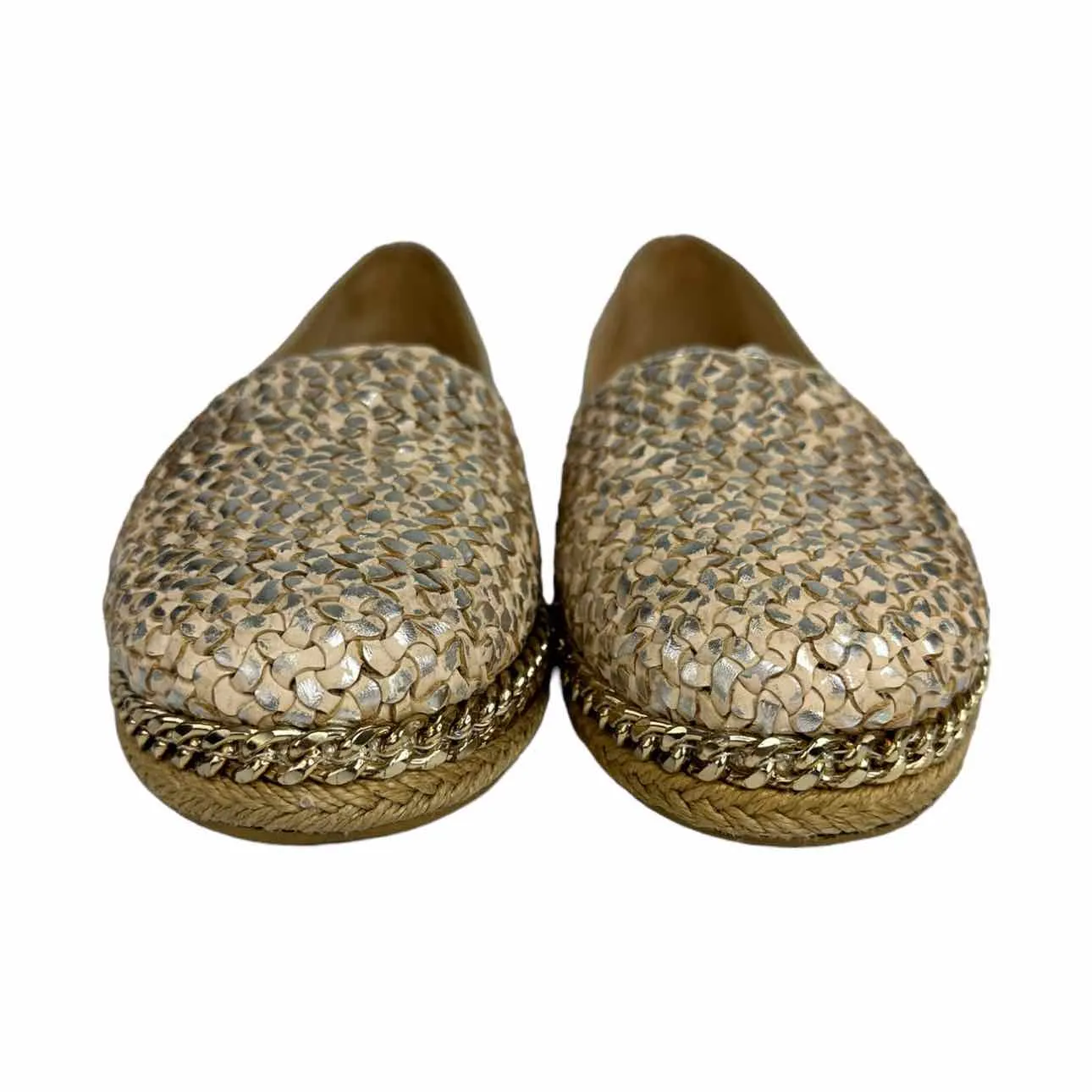 STUART WEITZMAN DAYTON Metallic Gold Flat Size 7