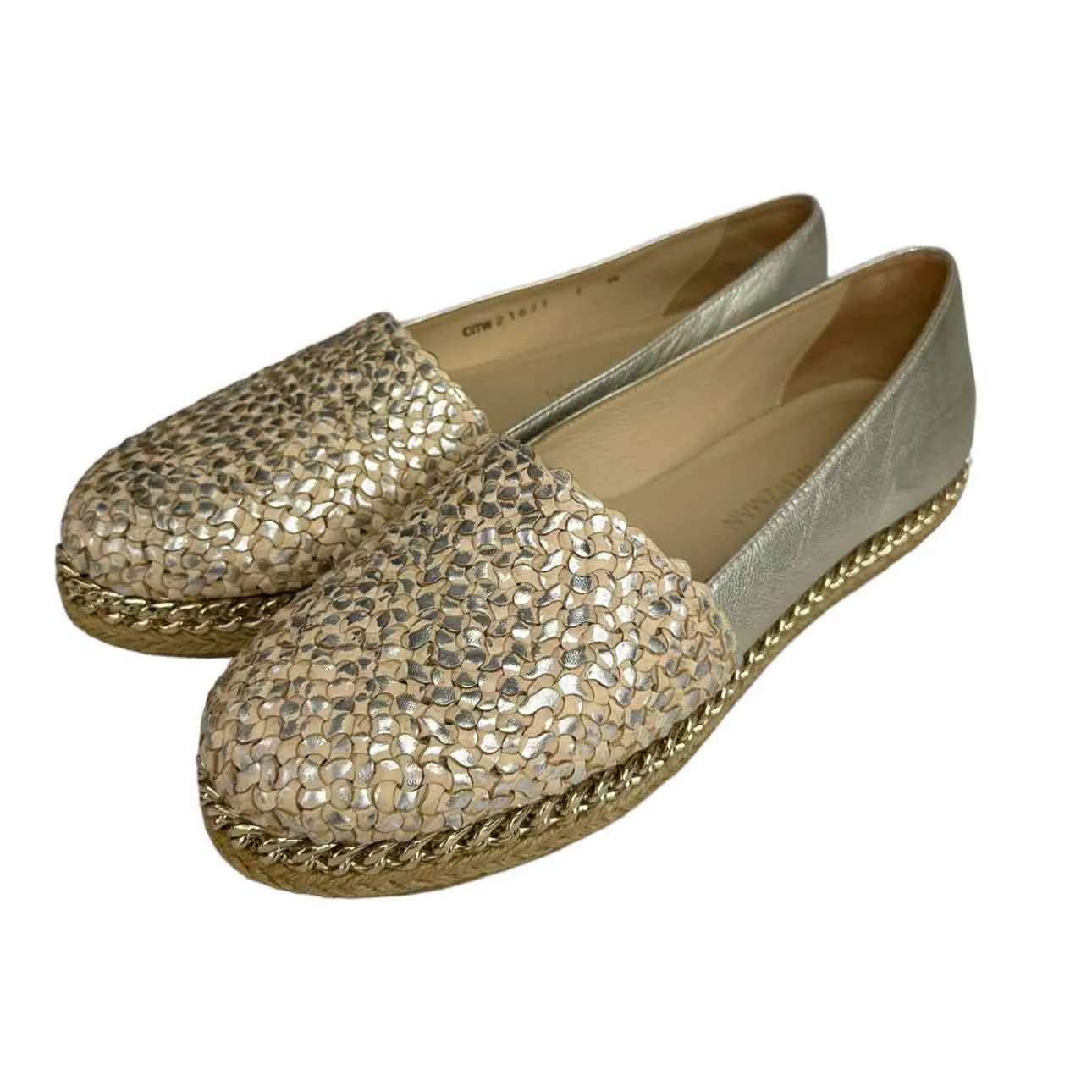 STUART WEITZMAN DAYTON Metallic Gold Flat Size 7