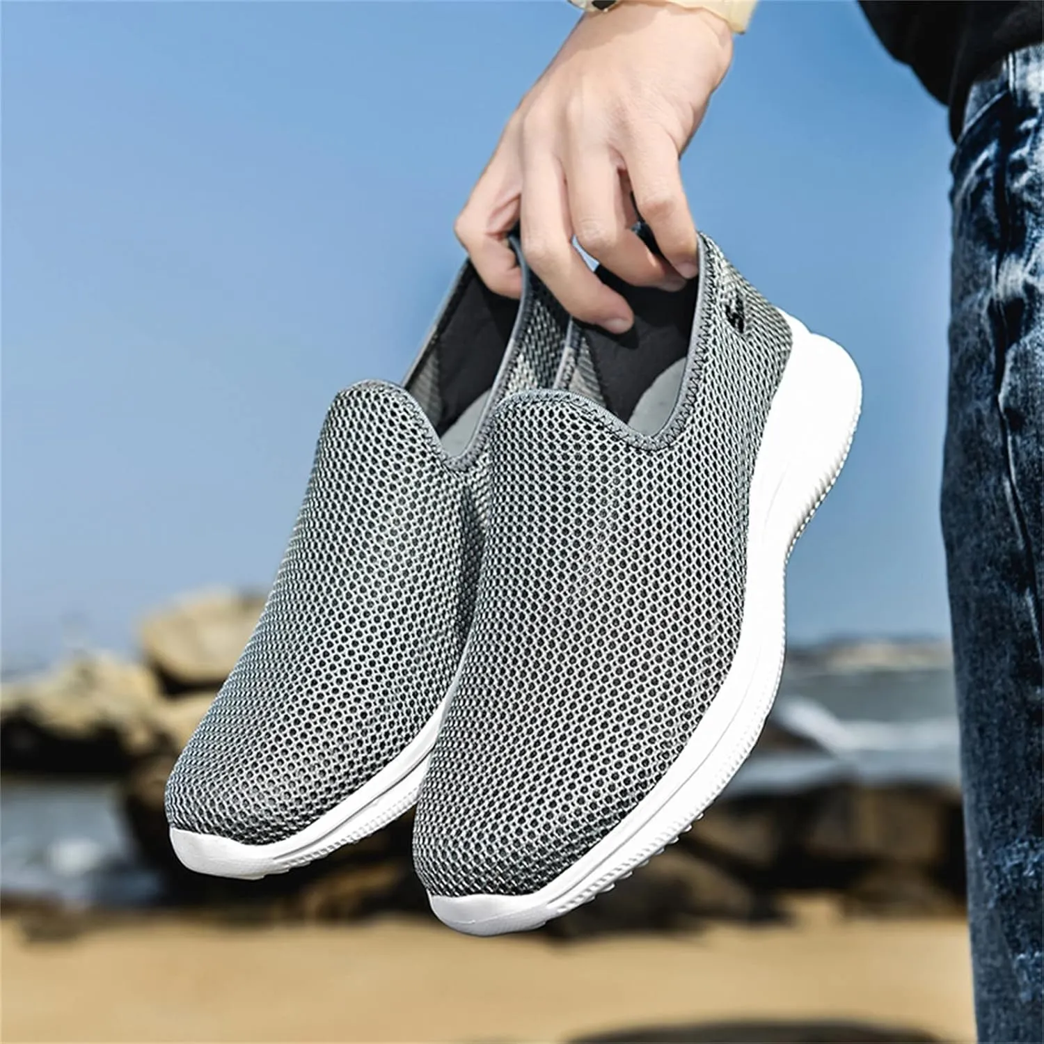Women's Fashion Sneaker Mesh Slip On Black Non Slip Shoes for Women Comfortable Casual Dress Shoes for Women Womens Red Loafers Slip On Shoes for Men Sneakers