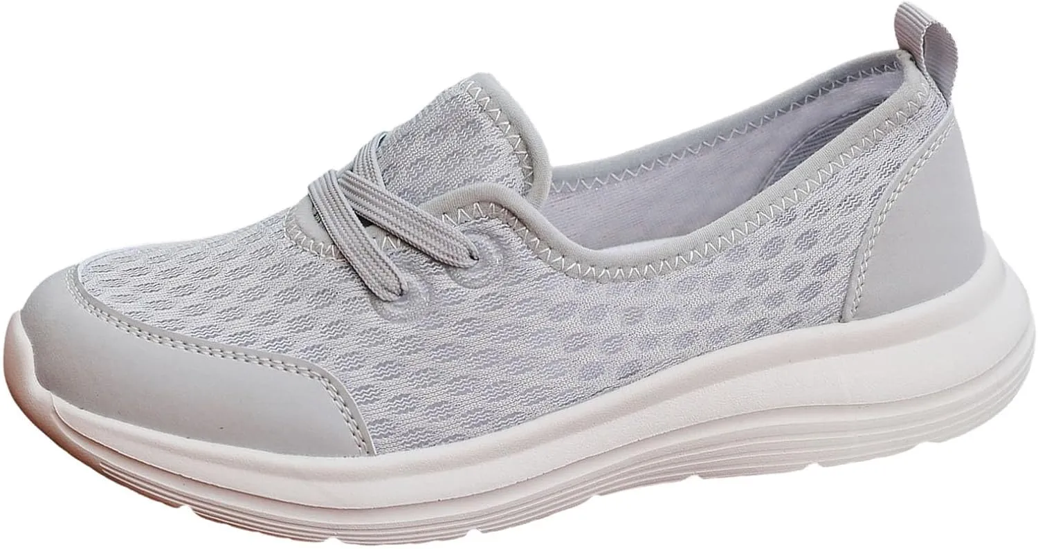 Women's Sneakers Lightweight Slip On Sport Shoes Arch Support Orthopedic Shoes Slip-On Walking Shoes Flat Loafer