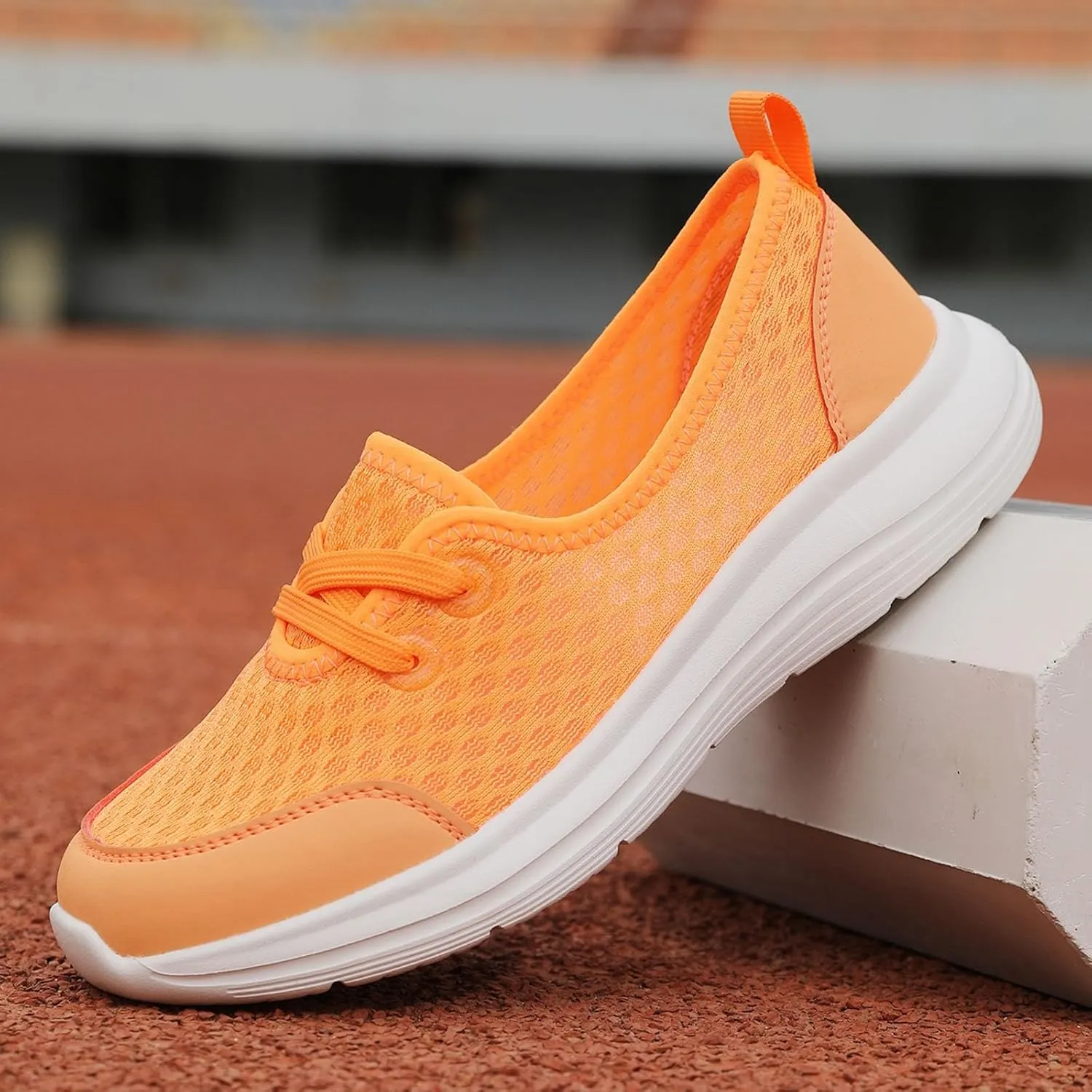 Women's Sneakers Lightweight Slip On Sport Shoes Arch Support Orthopedic Shoes Slip-On Walking Shoes Flat Loafer
